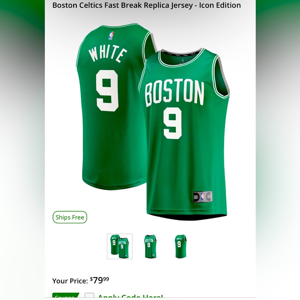 Boston Celtics fanatics jersey brand new with tags Derick white 9 jersey